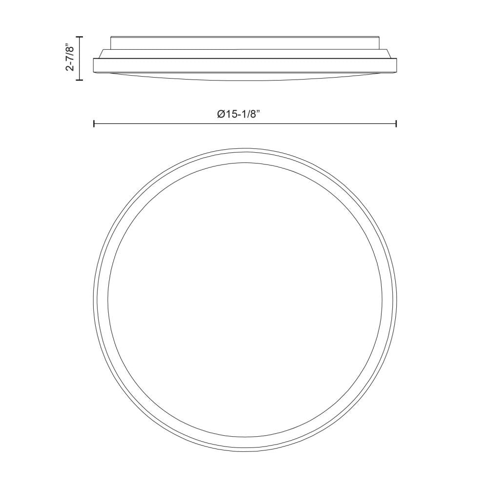 Kuzco Brook FM43315-WH-5CCT Flush Mount, UL Damp Rated, White