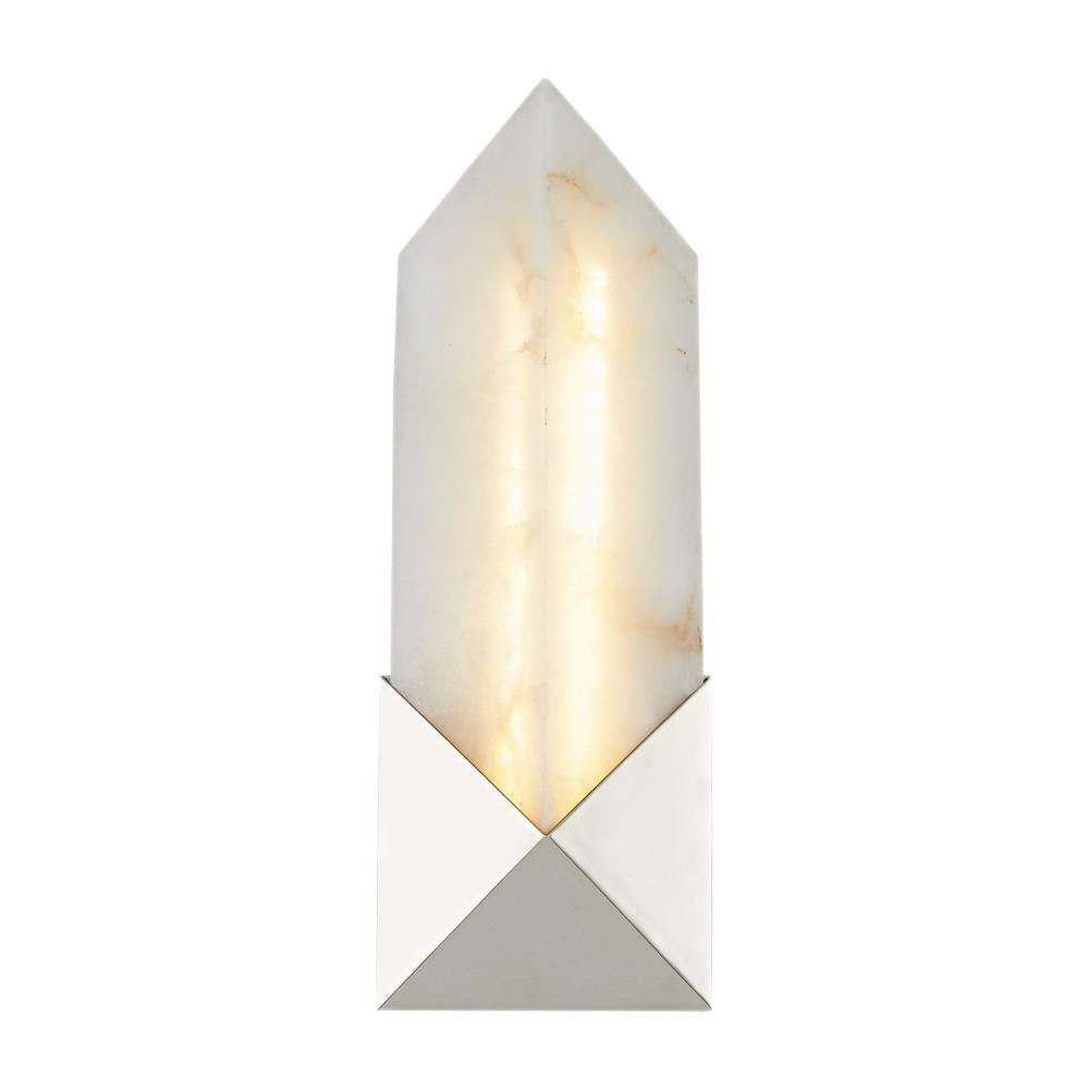 ALORA Lighting Caesar WV323112PNAR Wall/Vanity Light Fixture, UL Damp Rated, Polished Nickel/Alabaster
