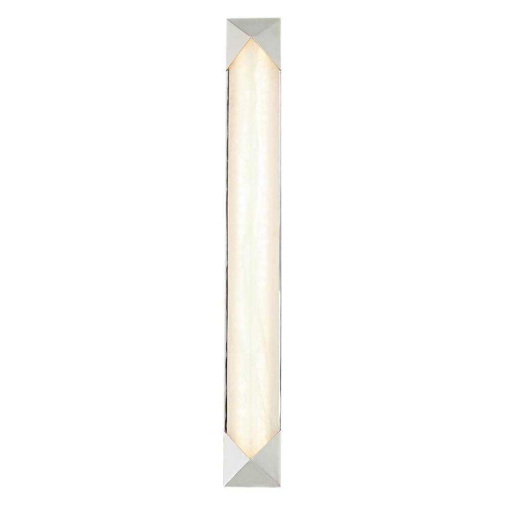 ALORA Lighting WV323225PNAR Caesar 25-in LED Wall/Vanity Light Fixture, UL Damp Rated, Polished Nickel/Alabaster