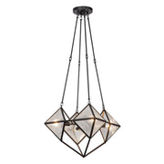 ALORA Lighting CH332421UBCR Cairo 21-in Ribbed Glass/Urban Bronze Chandelier, UL Damp Rated, Urban Bronze