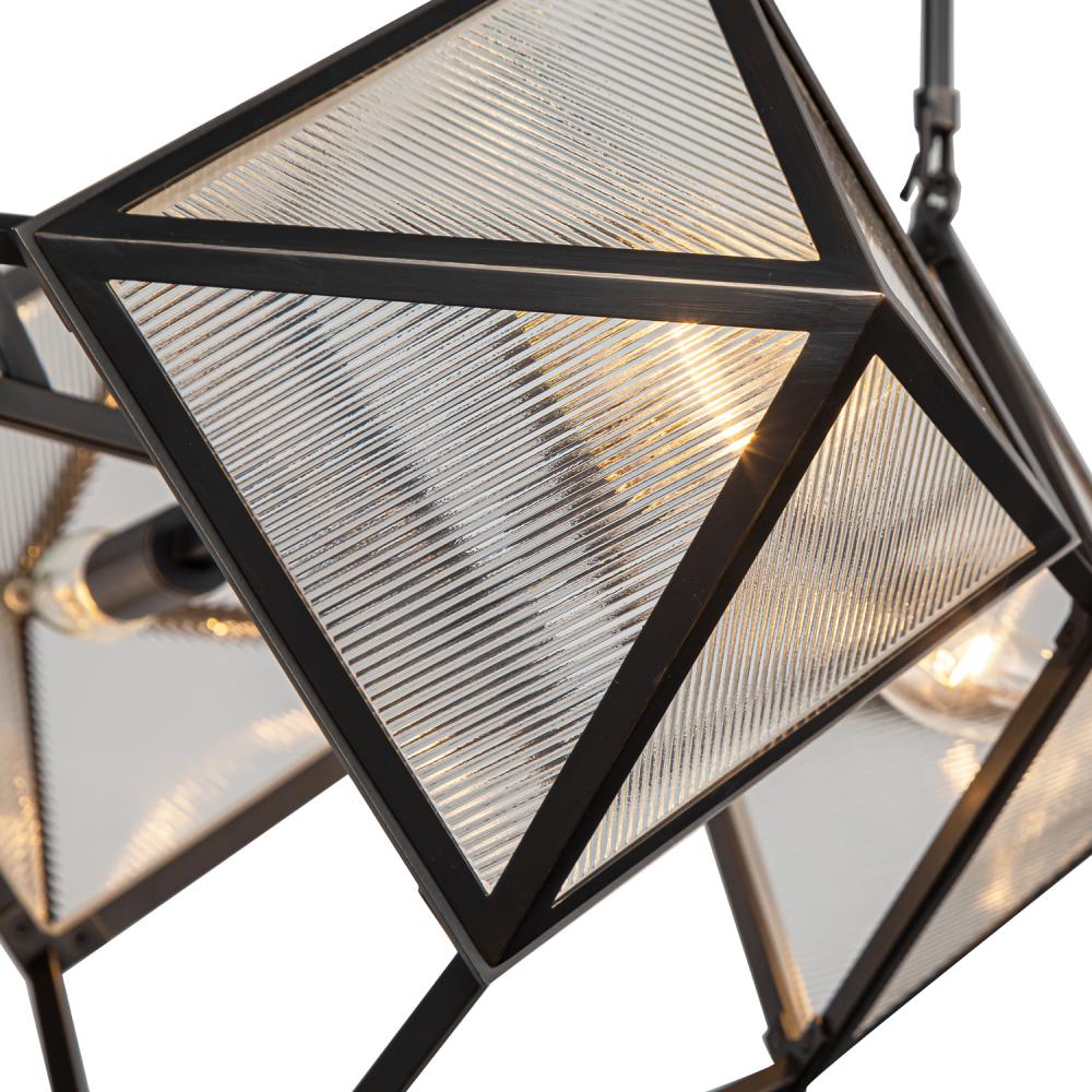 ALORA Lighting CH332421UBCR Cairo 21-in Ribbed Glass/Urban Bronze Chandelier, UL Damp Rated, Urban Bronze