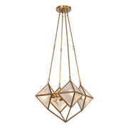 ALORA Lighting CH332421VBCR Chandeliers, Ribbed Glass/Vintage Brass