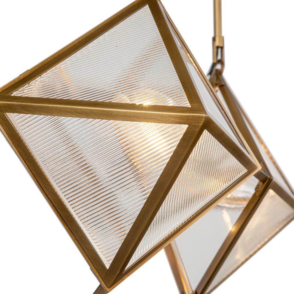 ALORA Lighting CH332421VBCR Chandeliers, Ribbed Glass/Vintage Brass