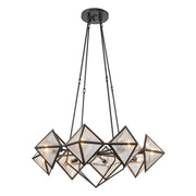 ALORA Lighting CH332830UBCR Cairo 30-in Ribbed Glass Chandelier, 8 Lights, Urban Bronze
