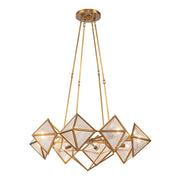 ALORA Lighting CH332830VBCR Chandeliers, Ribbed Glass/Vintage Brass