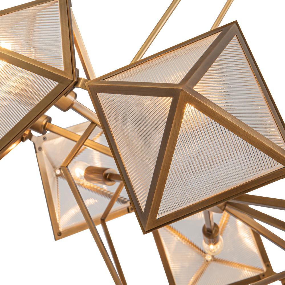ALORA Lighting CH332830VBCR Chandeliers, Ribbed Glass/Vintage Brass