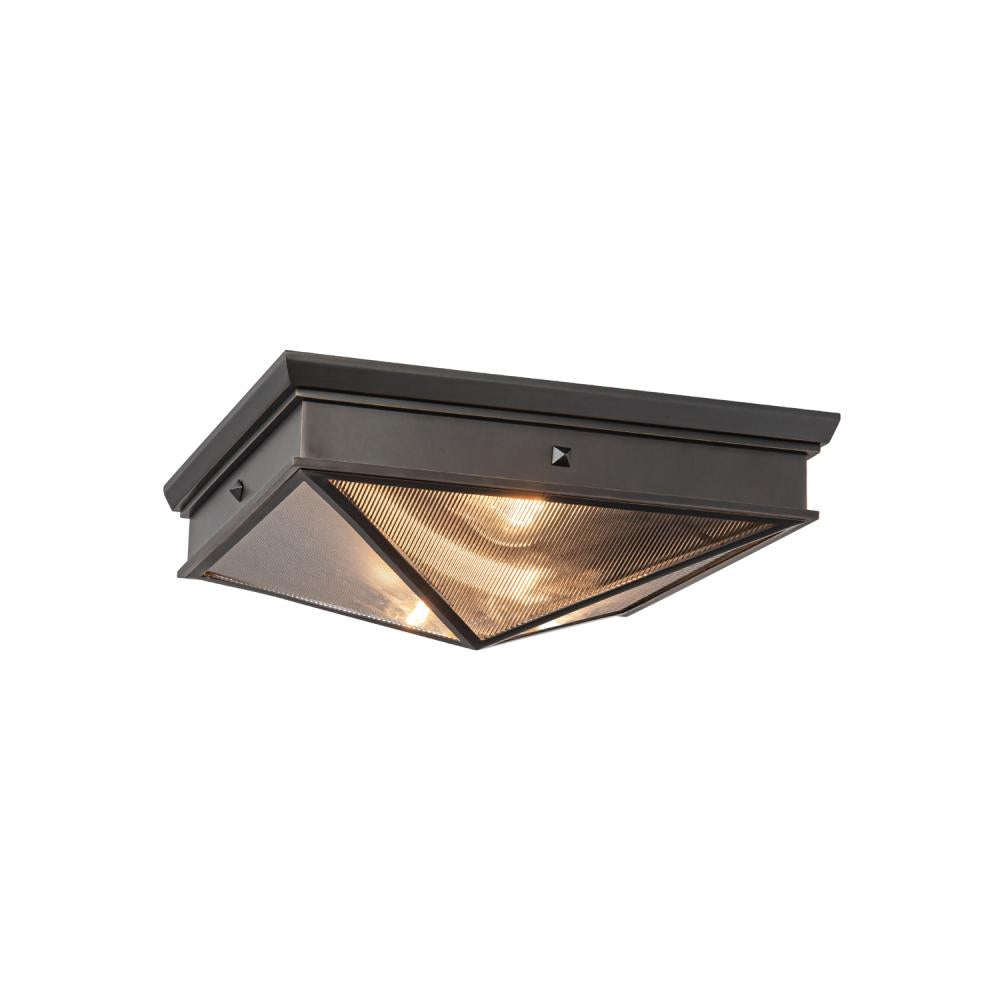 ALORA Lighting FM332615UBCR Flush Mount, Urban Bronze, Ribbed Glass