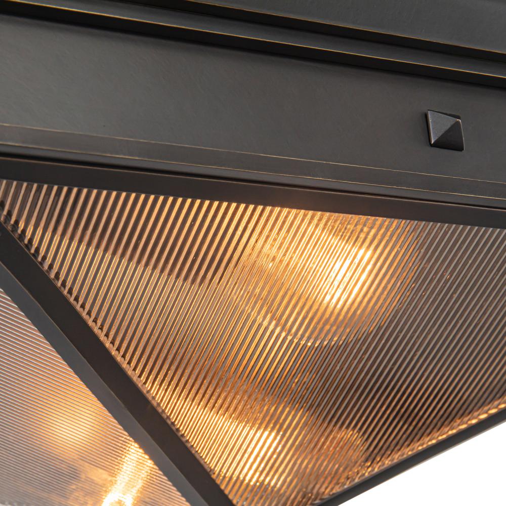 ALORA Lighting FM332615UBCR Flush Mount, Urban Bronze, Ribbed Glass