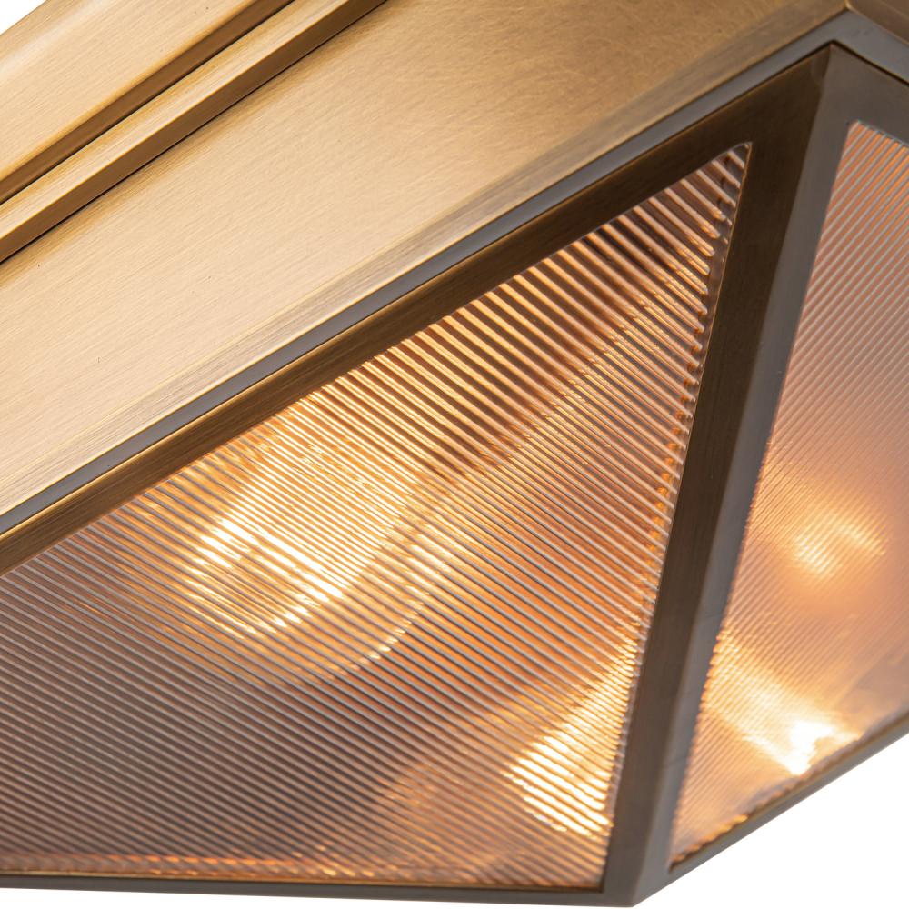 ALORA Lighting Cairo FM332615VBCR Flush Mount, Ribbed Glass/Vintage Brass