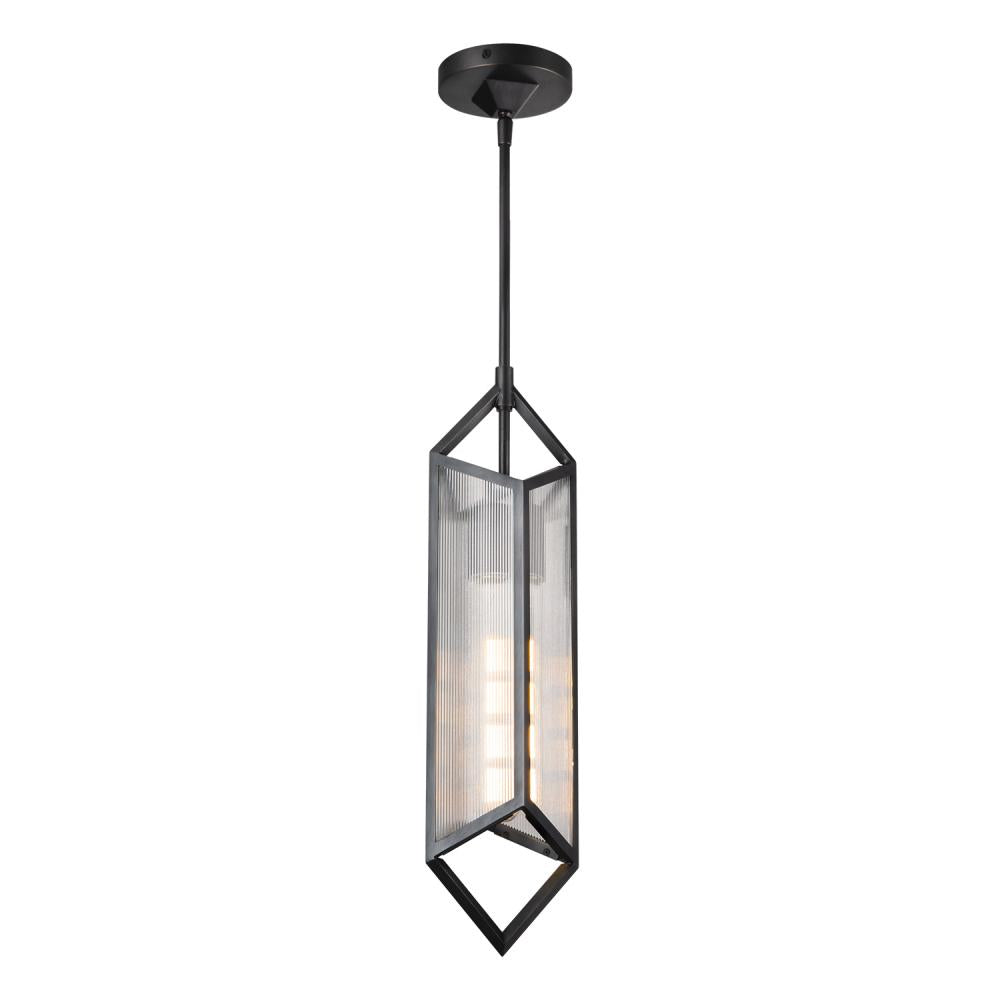 ALORA Lighting Cairo PD332119 Urban Bronze Pendant, 1 Light, Ribbed Glass