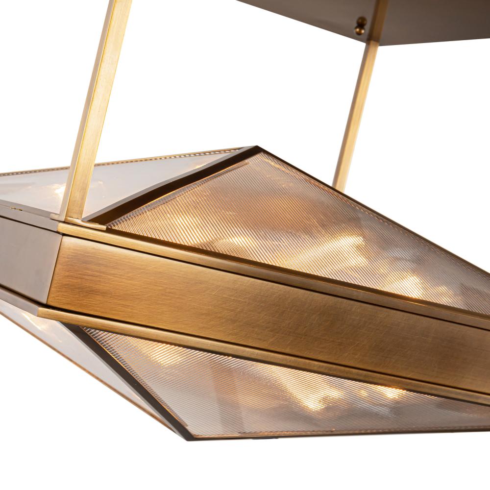 ALORA Lighting SF332919VBCR Semi Flush Mount, Ribbed Glass/Vintage Brass