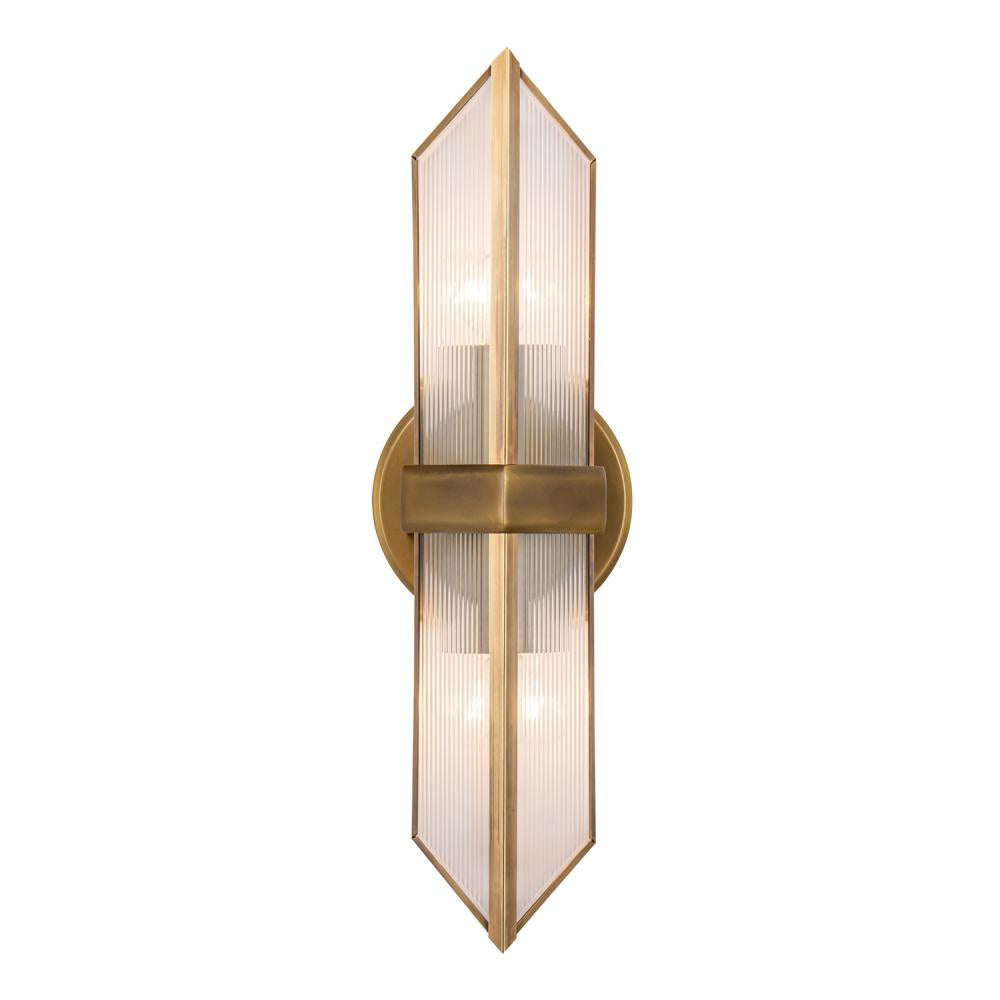 ALORA Lighting Cairo WV332815VBCR Wall/Vanity Light Fixture, UL Damp Rated, Vintage Brass
