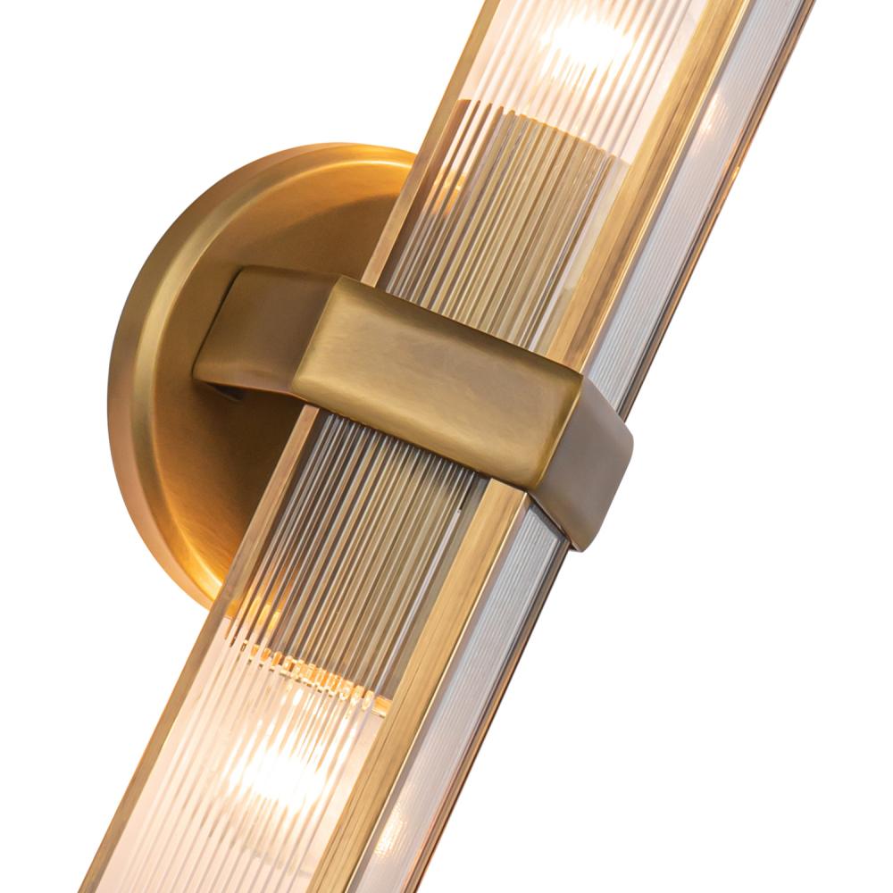 ALORA Lighting Cairo WV332815VBCR Wall/Vanity Light Fixture, UL Damp Rated, Vintage Brass