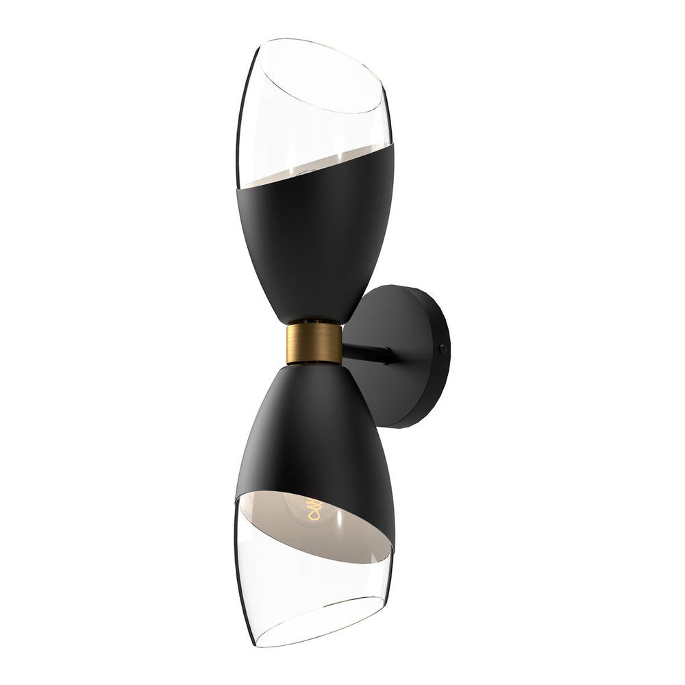 ALORA MOOD Lighting Capri WV587224MBCL Wall/Vanity Light Fixture, UL Damp Rated, Matte Black