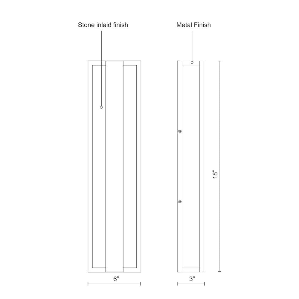 Kuzco Lighting EW6818-GY Caspian Gray LED Exterior Wall Sconce, UL Listed, Gray
