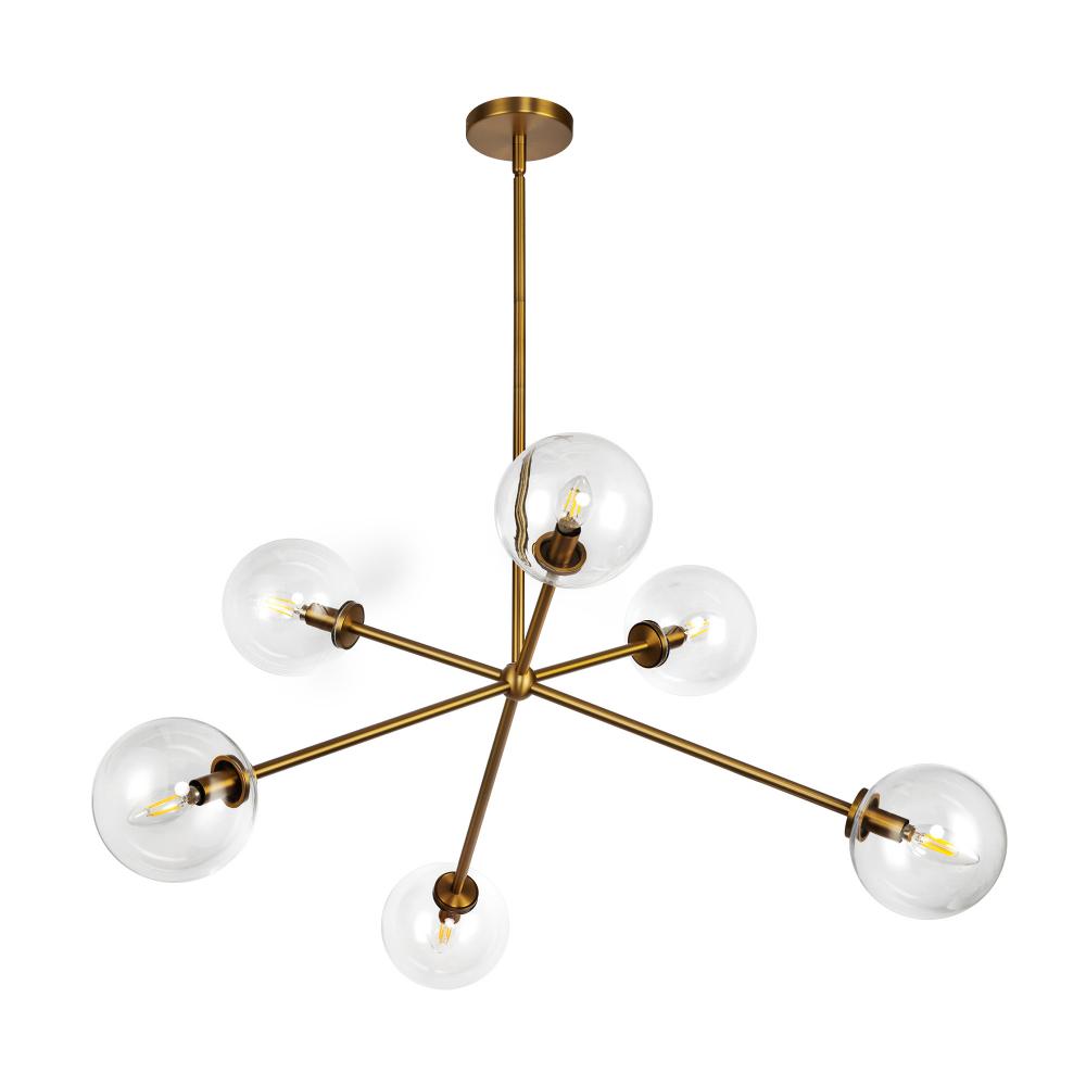 ALORA MOOD Lighting CH549640AGCL Chandelier, Aged Brass/Clear Glass