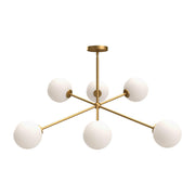 ALORA MOOD Lighting CH549640AGOP Chandeliers, Aged Gold/Opal Matte Glass