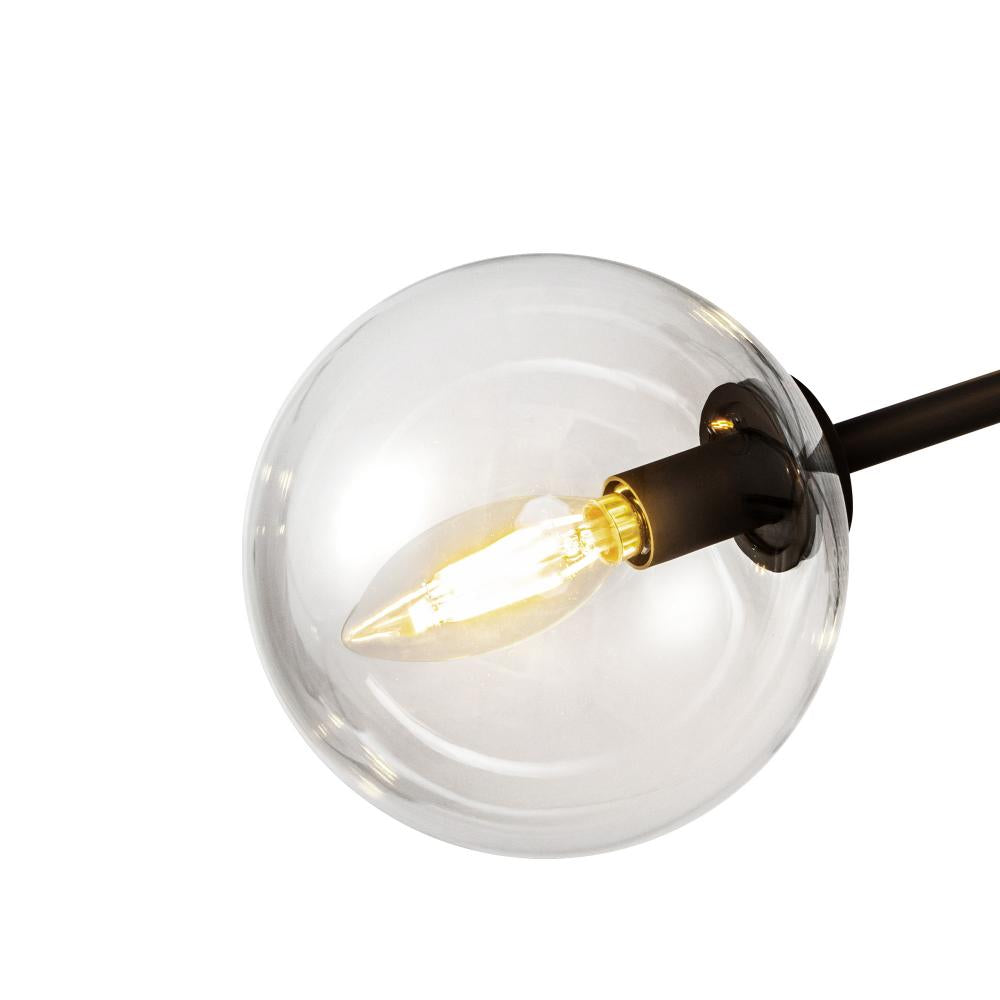 ALORA MOOD Lighting CH549640MBCL Chandelier, 6 Lights, Matte Black/Clear Glass