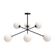 Alora Mood Cassia CH549640MBOP Chandelier, UL Damp Rated, Matte Black/Opal Matte Glass