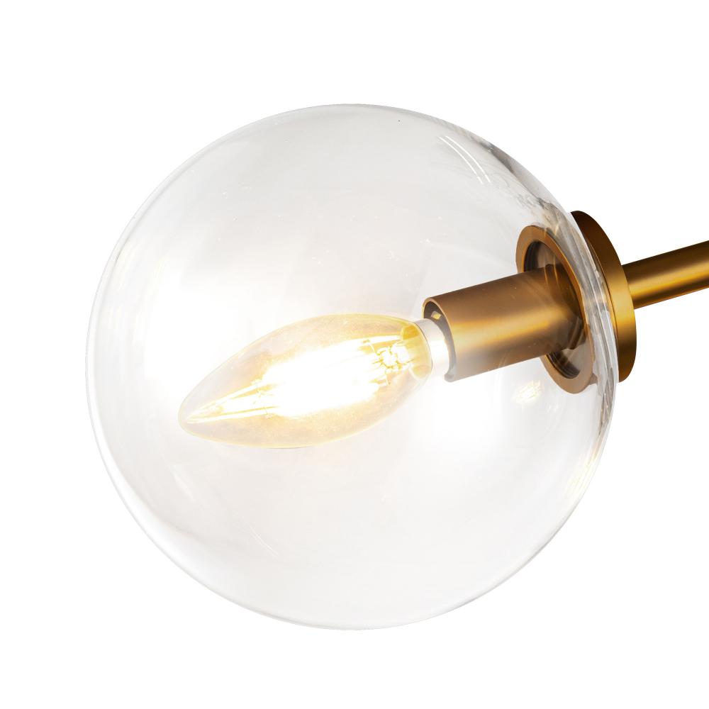 ALORA MOOD Lighting SF549315AGCL Cassia 15-in Semi-Flush Mount, 3 Lights, Aged Brass/Clear Glass
