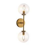 ALORA MOOD Lighting WV549220AGCL Wall Vanity Light Fixture, UL Damp Rated, Aged Brass/Clear Glass