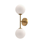 ALORA MOOD Lighting WV549220AGOP Wall/Vanity Light Fixture, UL Damp Rated, Aged Gold/Opal Matte Glass
