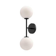 ALORA MOOD Lighting WV549220MBOP Vanity Light Fixture, UL Damp Rated, Matte Black/Opal Matte Glass
