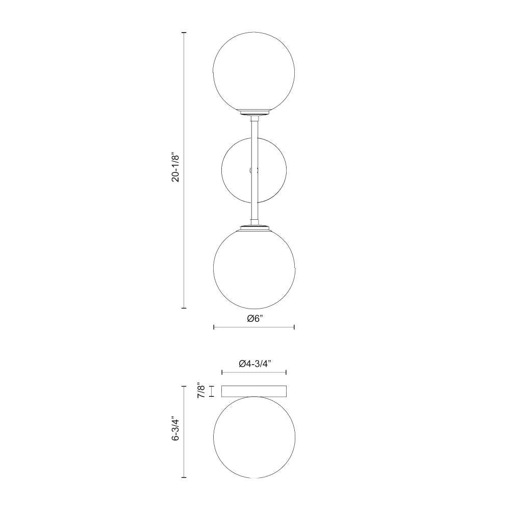 ALORA MOOD Lighting WV549220AGOP Wall/Vanity Light Fixture, UL Damp Rated, Aged Gold/Opal Matte Glass
