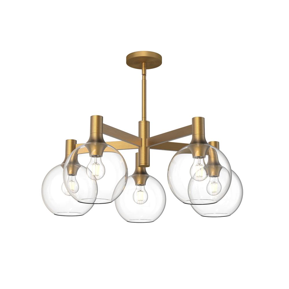 ALORA MOOD Lighting CH506129AGCL Castilla 29-in Chandeliers, Aged Gold/Clear Glass