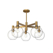ALORA MOOD Lighting CH506129AGCL Castilla 29-in Chandeliers, Aged Gold/Clear Glass
