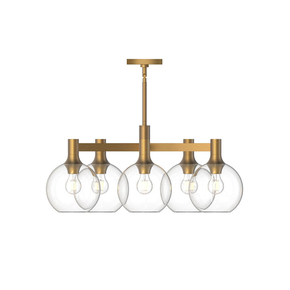 ALORA MOOD Lighting CH506129AGCL Castilla 29-in Chandeliers, Aged Gold/Clear Glass