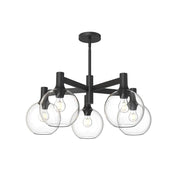 ALORA MOOD Lighting CH506129MBCL Chandeliers, Clear Glass/Matte Black