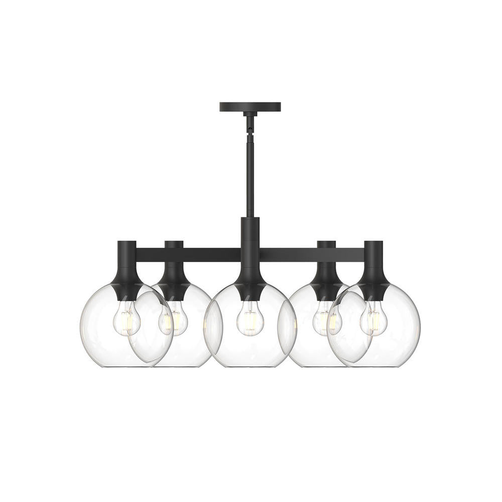 ALORA MOOD Lighting CH506129MBCL Chandeliers, Clear Glass/Matte Black