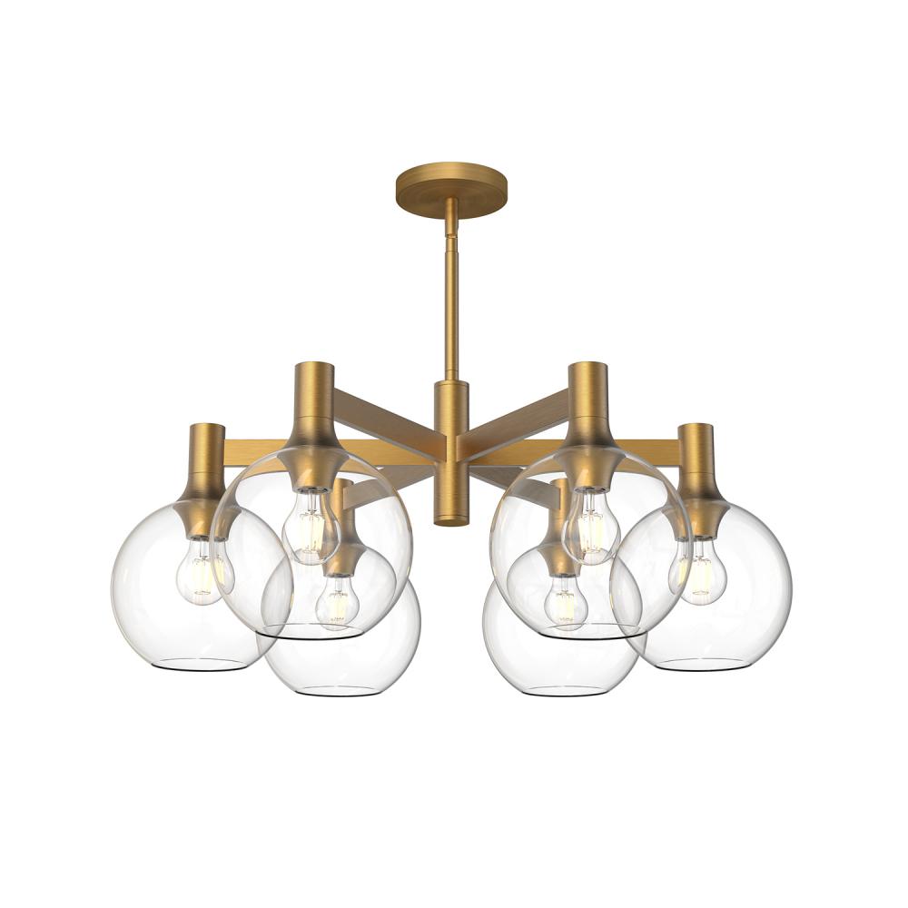 ALORA MOOD Lighting CH506230AGCL Chandeliers, Aged Gold/Clear Glass