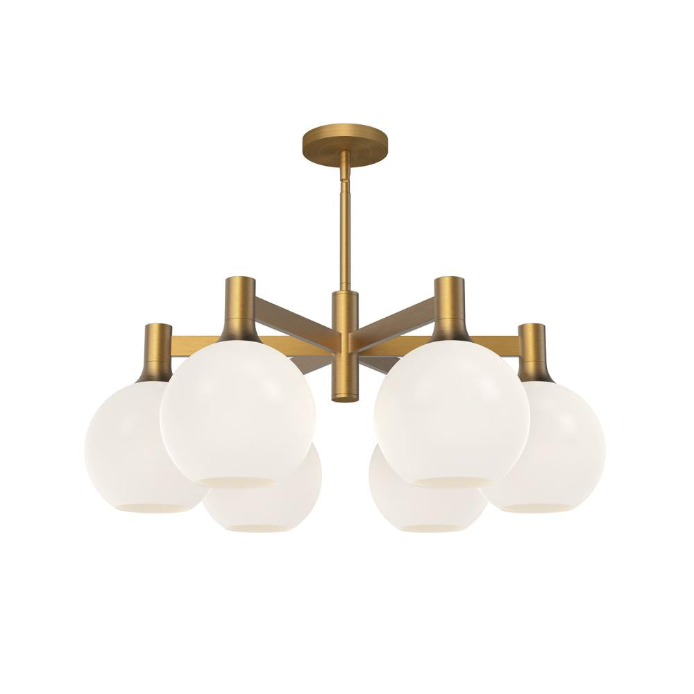 ALORA MOOD Lighting CH506230AGOP Chandeliers, Aged Gold/Opal Matte Glass