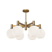 ALORA MOOD Lighting CH506230AGOP Chandeliers, Aged Gold/Opal Matte Glass