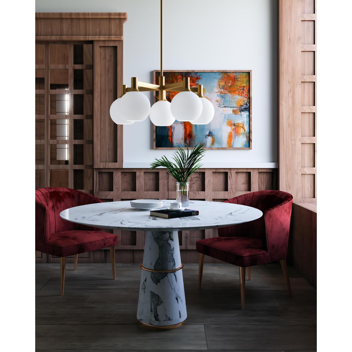 ALORA MOOD Lighting CH506230AGOP Chandeliers, Aged Gold/Opal Matte Glass