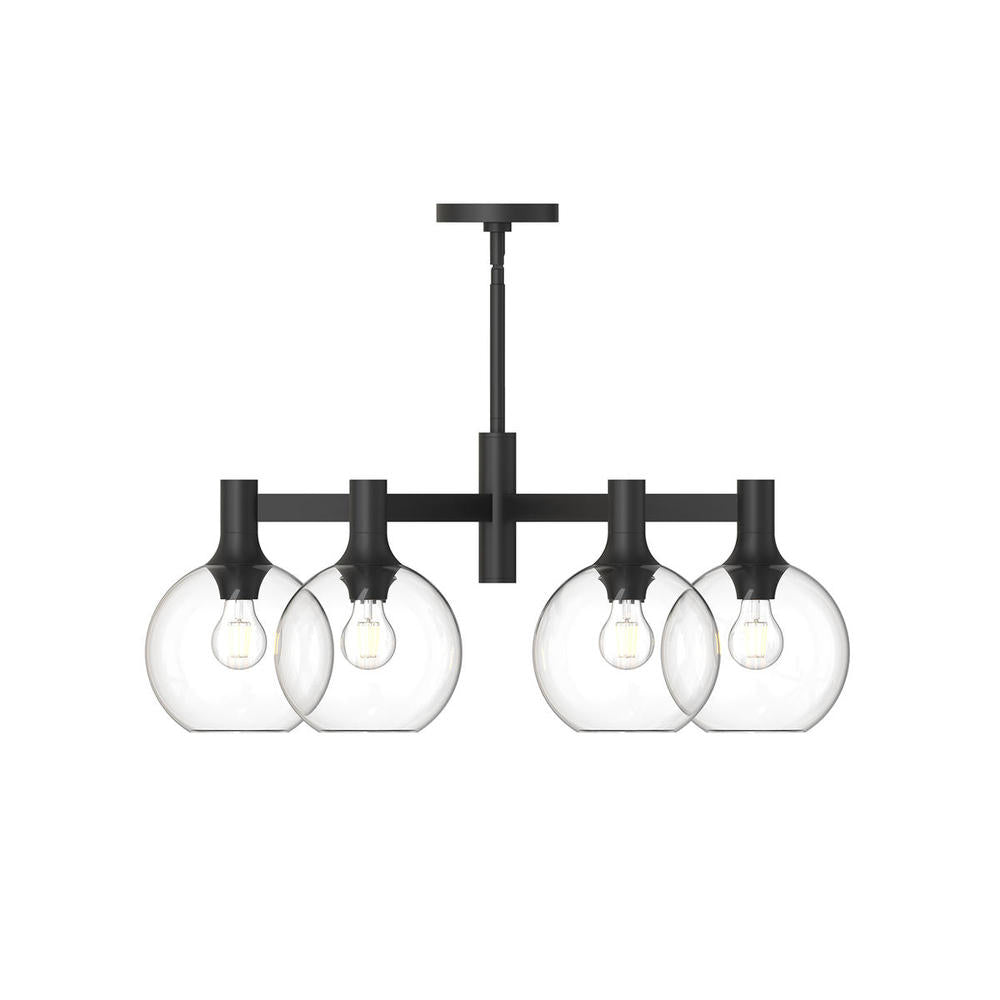 ALORA MOOD Lighting CH506230MBCL Chandeliers, 6 Lights, Clear Glass/Matte Black