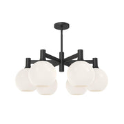 ALORA MOOD Lighting CH506230MBOP Chandeliers, Matte Black/Opal Matte Glass