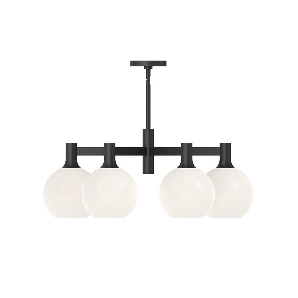 ALORA MOOD Lighting CH506230MBOP Chandeliers, Matte Black/Opal Matte Glass