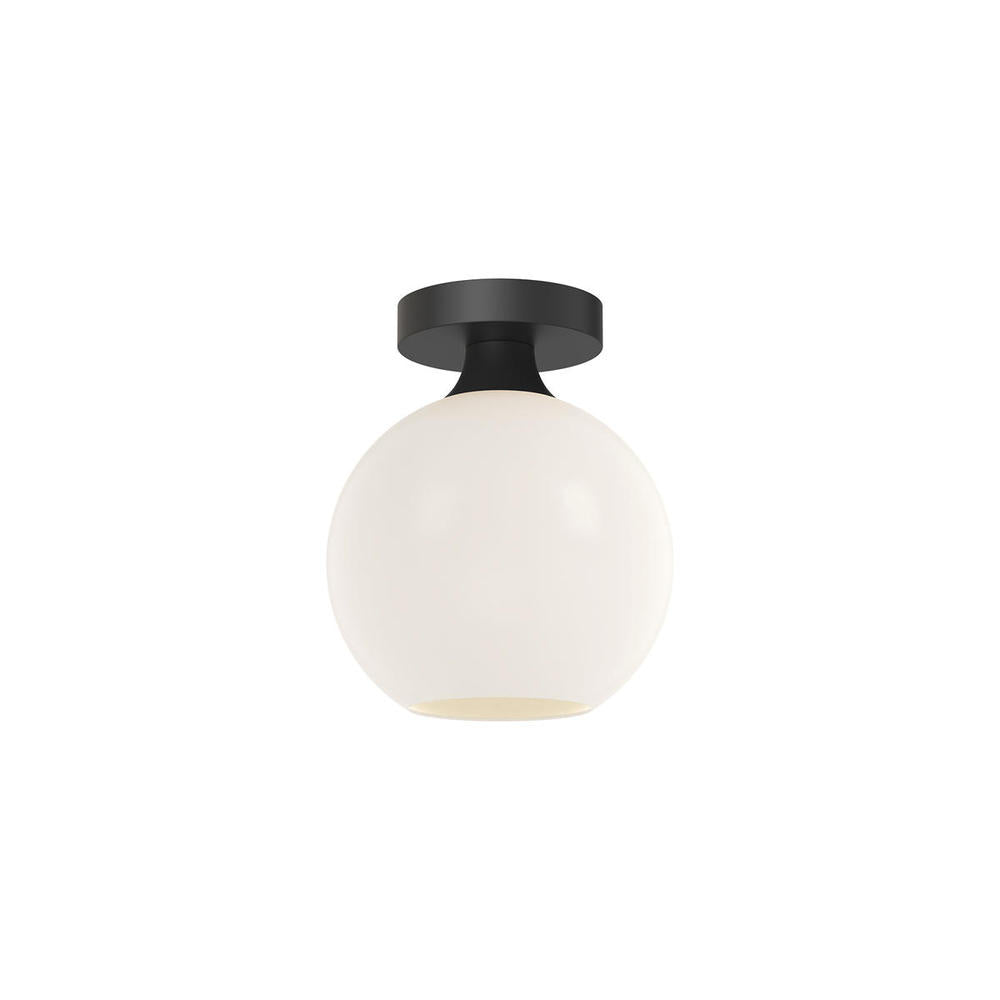 ALORA MOOD Lighting FM506108MBOP Flush Mount, 1 Light, Matte Black/Opal Matte Glass