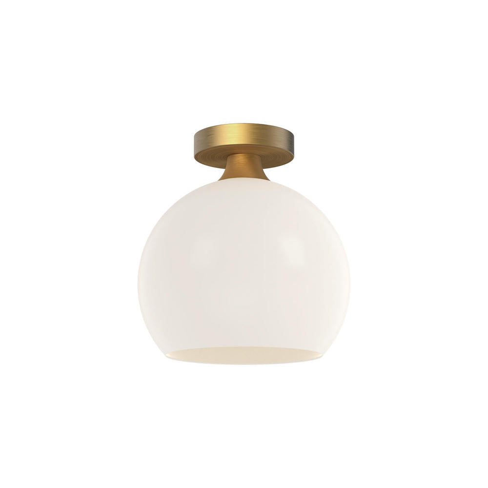 ALORA MOOD Lighting FM506210AGOP Castilla 10-in Flush Mount Fixture, UL Damp Rated, Aged Gold