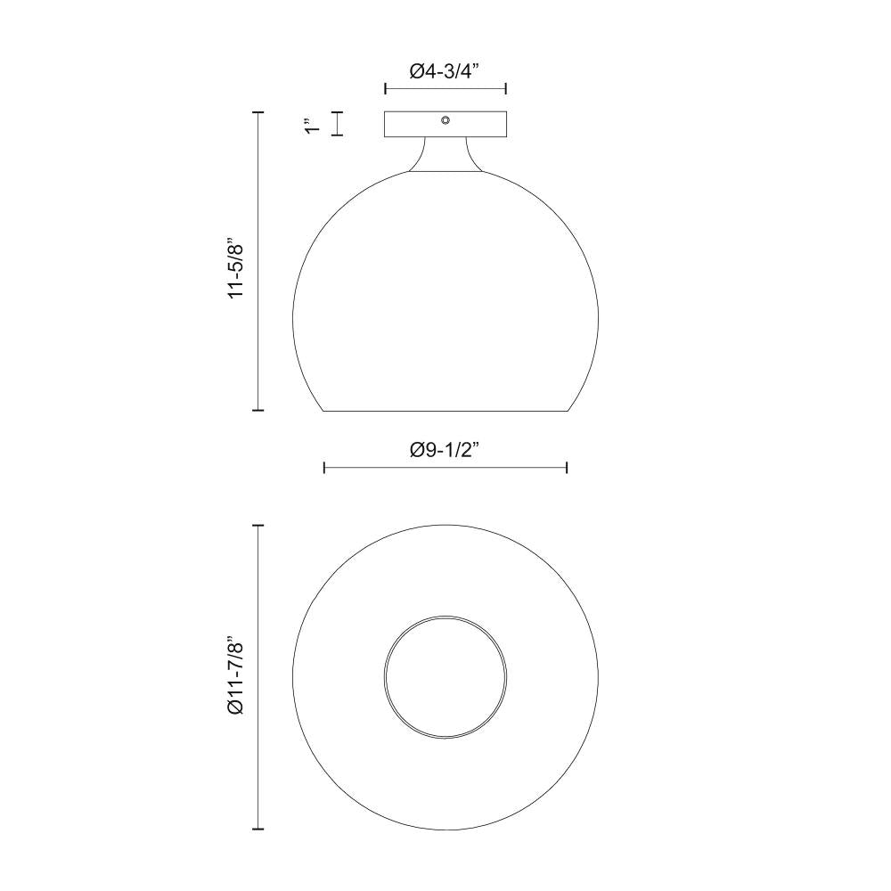 ALORA MOOD Lighting FM506312AGOP Flush Mount, 60W Watt, Aged Gold/Opal Matte Glass