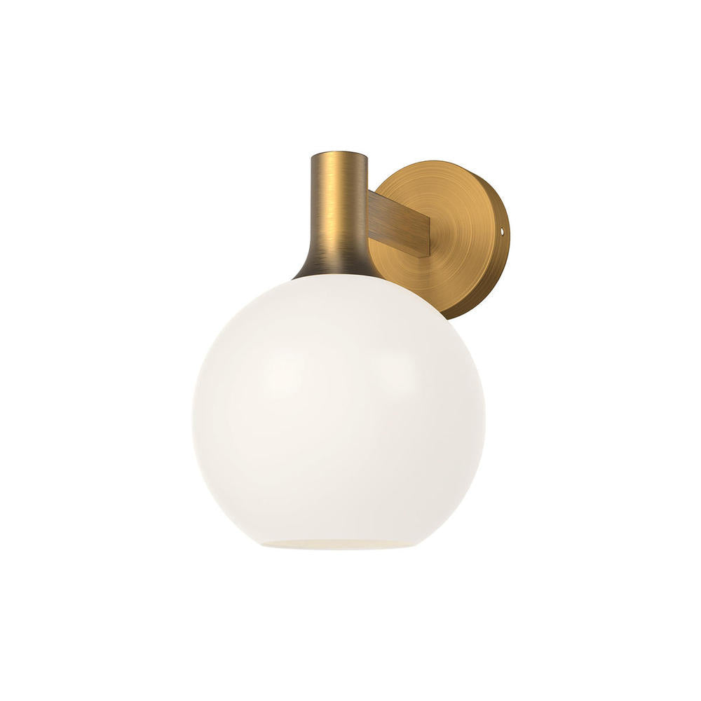 ALORA MOOD Castilla 8-in 1 Light Wall/Vanity Light Fixture, UL Damp Rated, Aged Gold/Opal Matte Glass