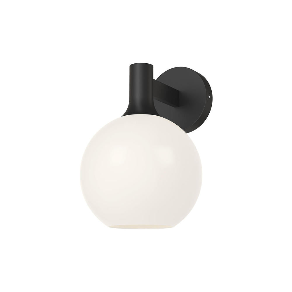 ALORA MOOD Lighting WV506108MBOP Castilla 8-in Wall/Vanity Light Fixture, UL Damp Rated, Matte Black/Opal Matte Glass