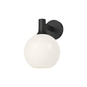 ALORA MOOD Lighting WV506108MBOP Castilla 8-in Wall/Vanity Light Fixture, UL Damp Rated, Matte Black/Opal Matte Glass