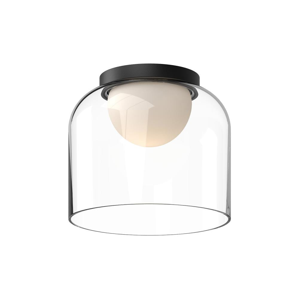 Kuzco Cedar FM52508-BK/CL Flush Mount, LED, Black/Clear