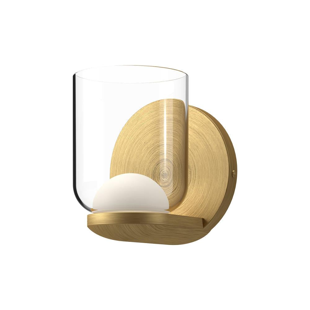 Kuzco Cedar WS52505-BG/CL Wall Sconce, LED, Brushed Gold/Clear