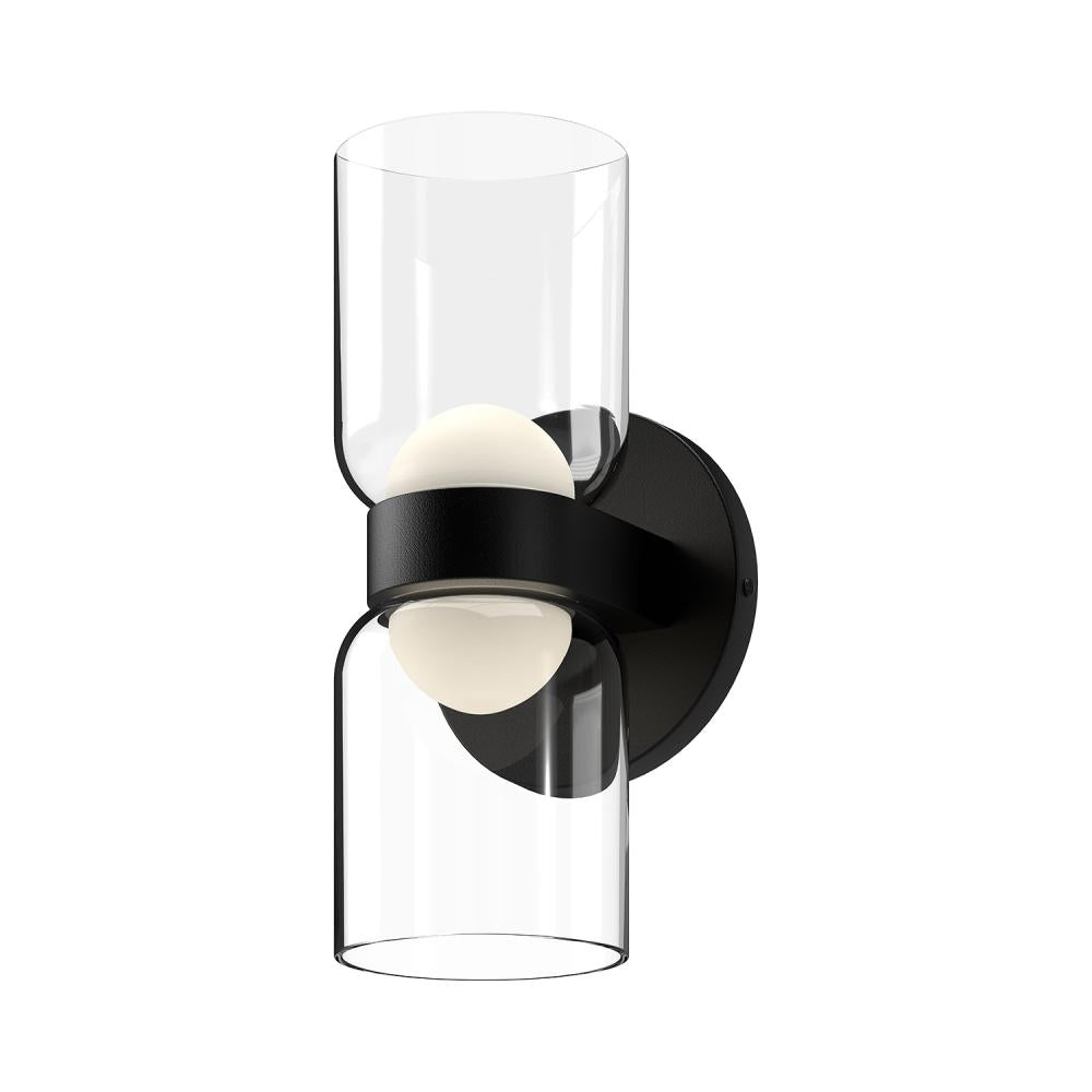 Kuzco Cedar WS52511-BK/CL Wall Sconce, LED, Black/Clear
