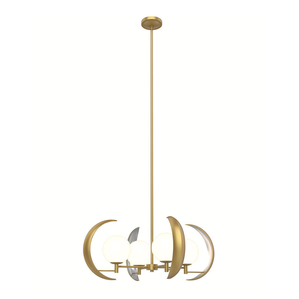ALORA Lighting CH351204VB Vintage Brass 4 Lights Chandelier, UL Damp Rated, Vintage Brass